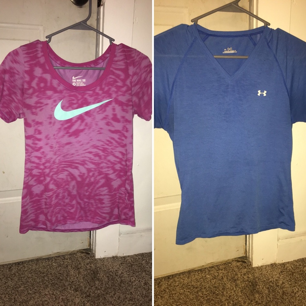 Short sleeved active wear tees